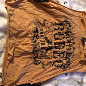 Windsor Western Rodeo Graphic Tank Top in Orange